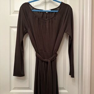 LOFT Espresso Long Sleeve Dress